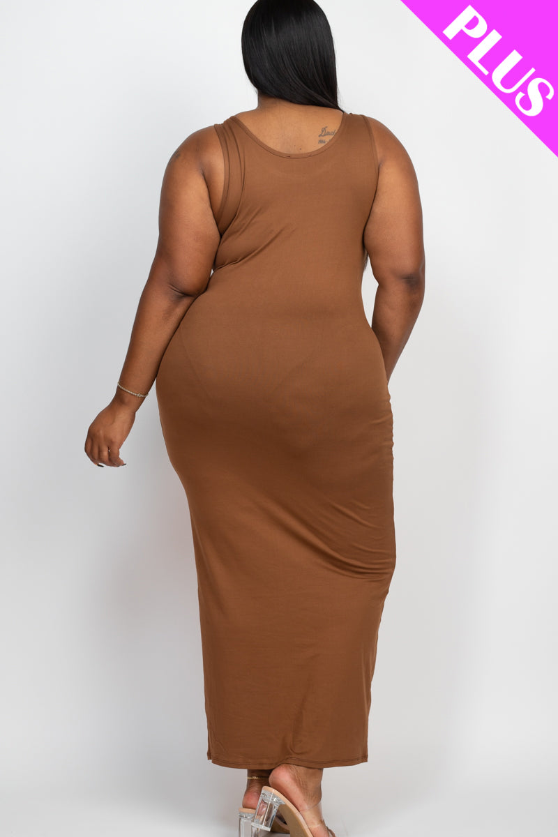 Plus Size Solid Basic Maxi Dress - Wholesale Capella Apparel