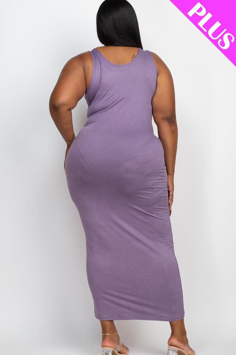 Plus Size Solid Basic Maxi Dress (CAPELLA) - Capella Apparel