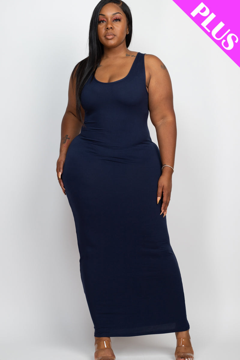 Plus Size Solid Basic Maxi Dress - Wholesale Capella Apparel