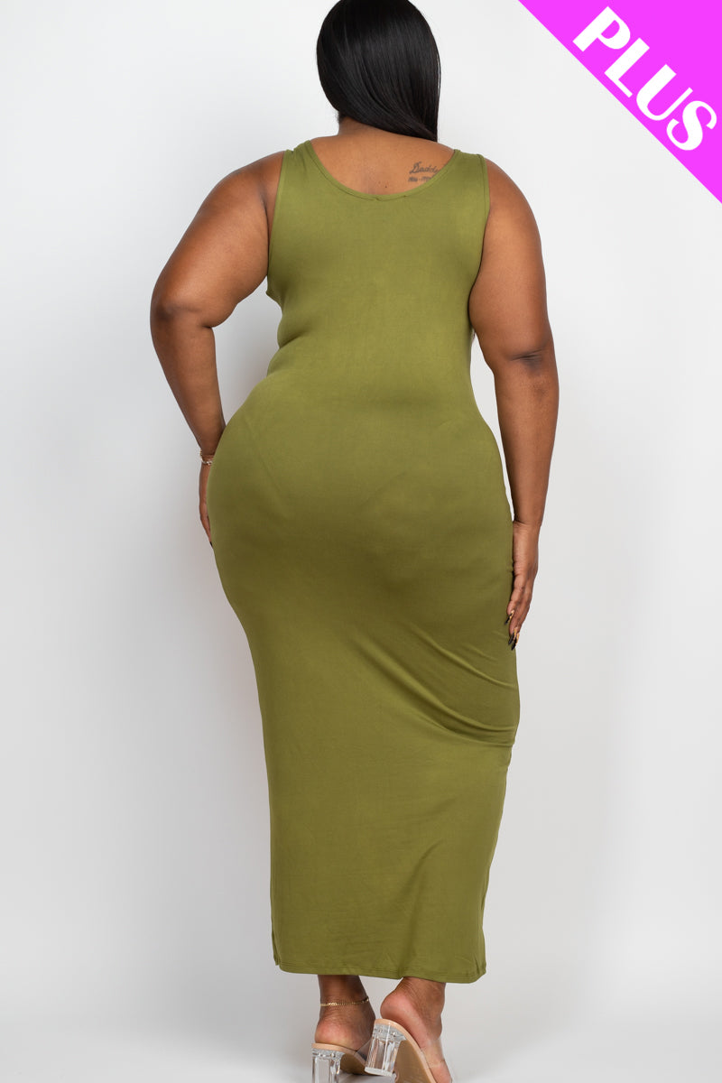 Plus Size Solid Basic Maxi Dress (CAPELLA) - Capella Apparel