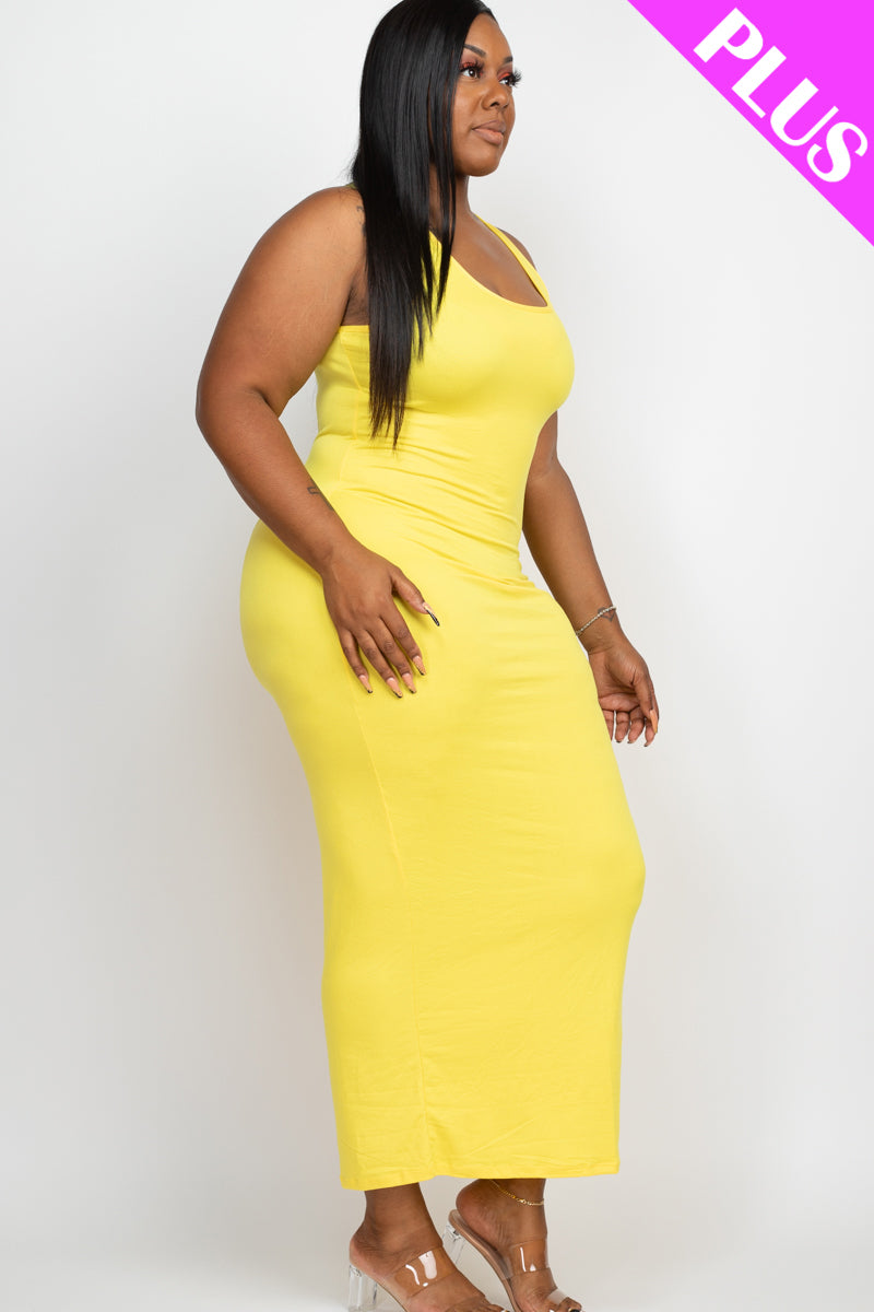 Plus Size Solid Basic Maxi Dress (CAPELLA) - Capella Apparel