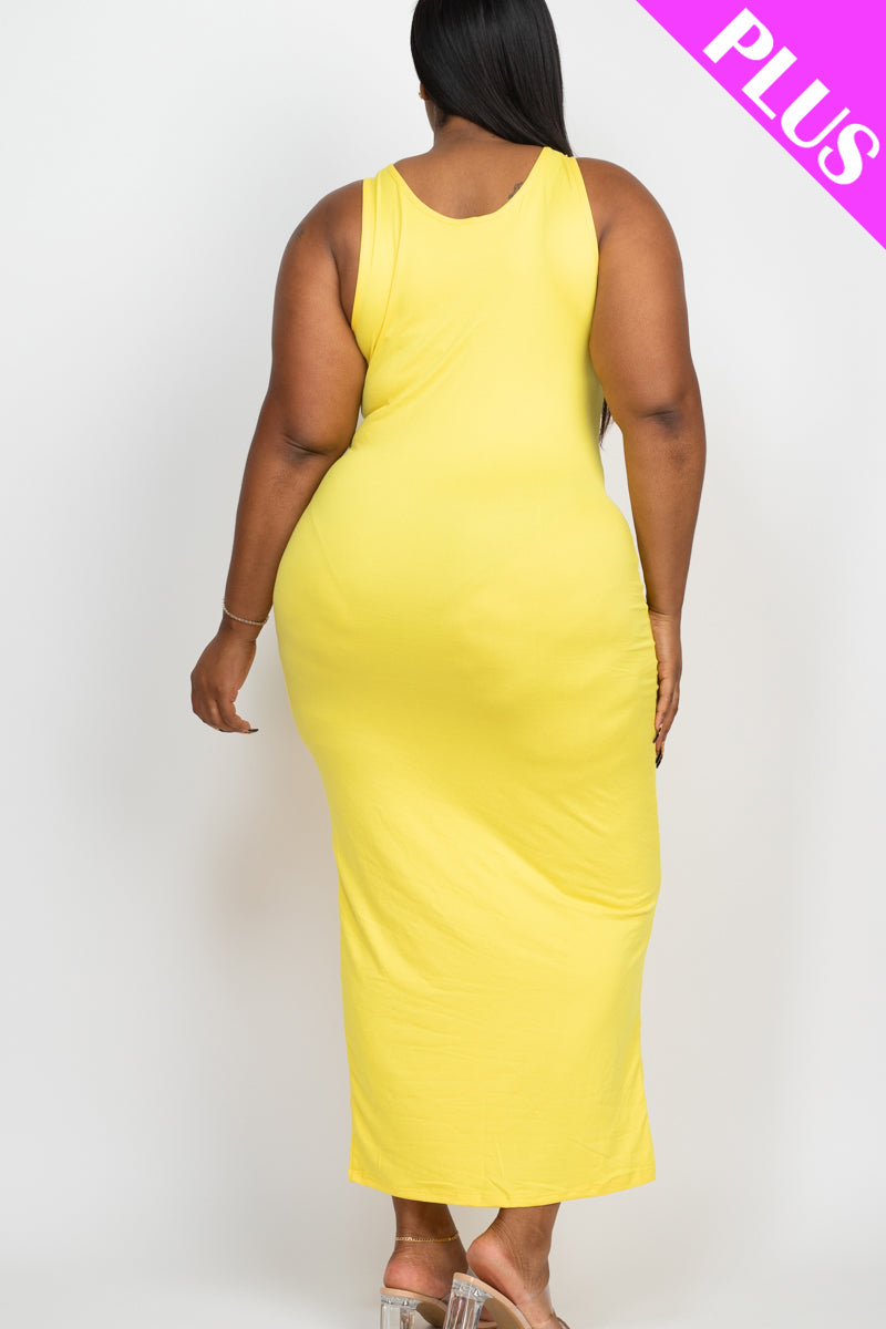 Plus Size Solid Basic Maxi Dress (CAPELLA) - Capella Apparel