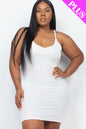 Plus Size Ribbed Cami Bodycon Mini Dress - Capella Apparel Wholesale