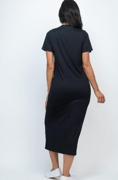 Side Pocket Tee Dress - Wholesale Capella Apparel