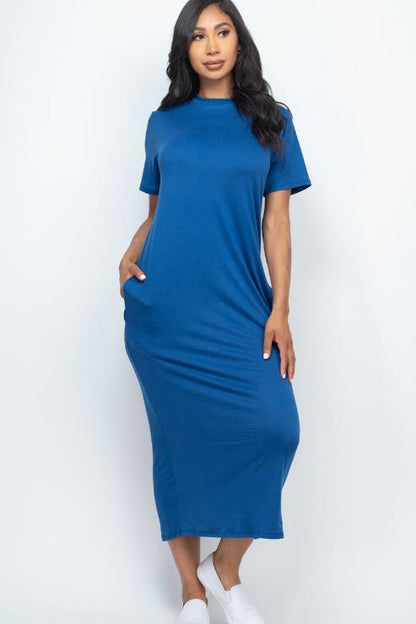 Side Pocket Tee Dress - Wholesale Capella Apparel