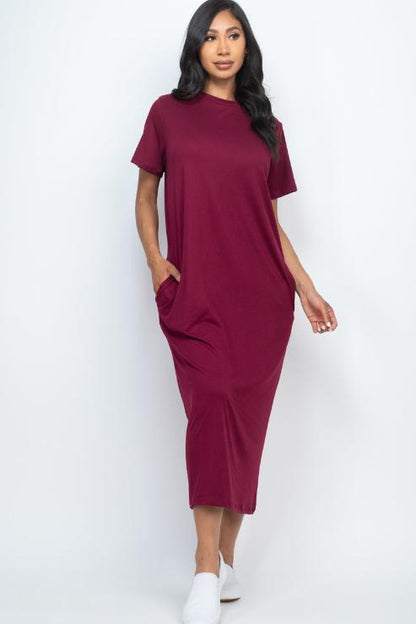 Side Pocket Tee Dress - Wholesale Capella Apparel