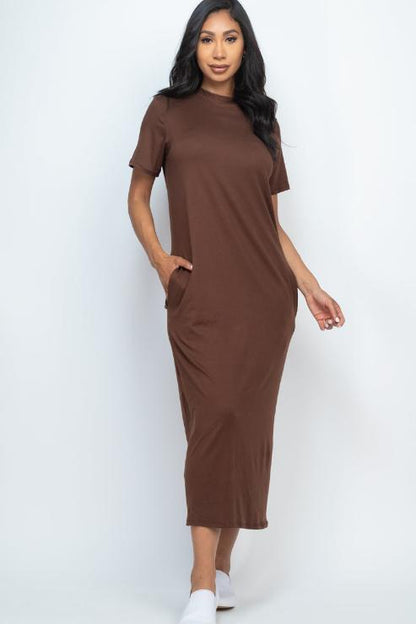 Side Pocket Tee Dress - Wholesale Capella Apparel