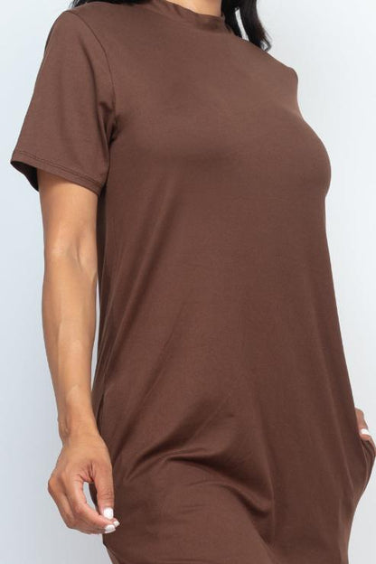 Side Pocket Tee Dress - Wholesale Capella Apparel