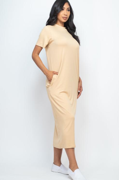 Side Pocket Tee Dress - Wholesale Capella Apparel