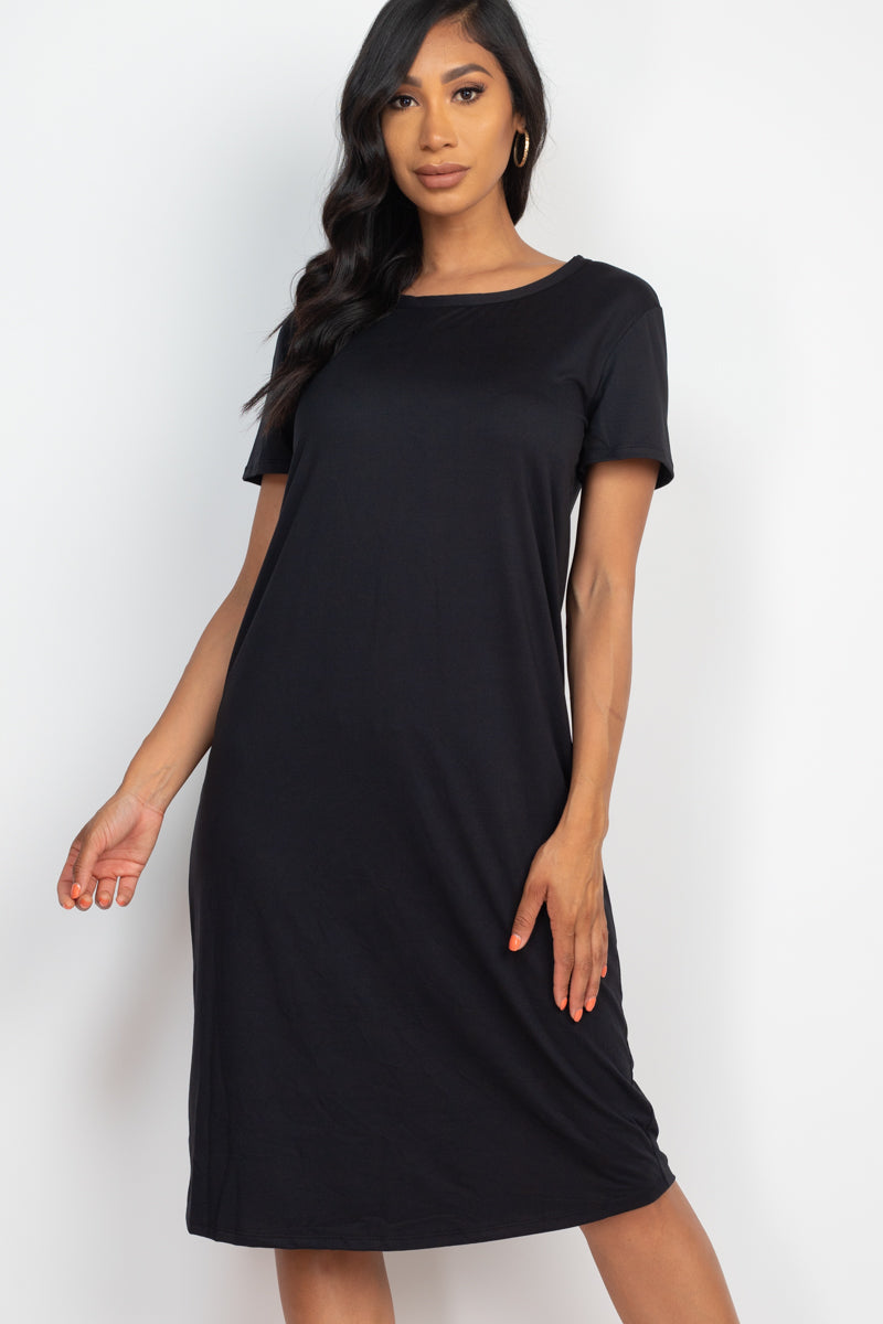 Loose Fit Short Sleeve Maxi Dress - Capella Apparel