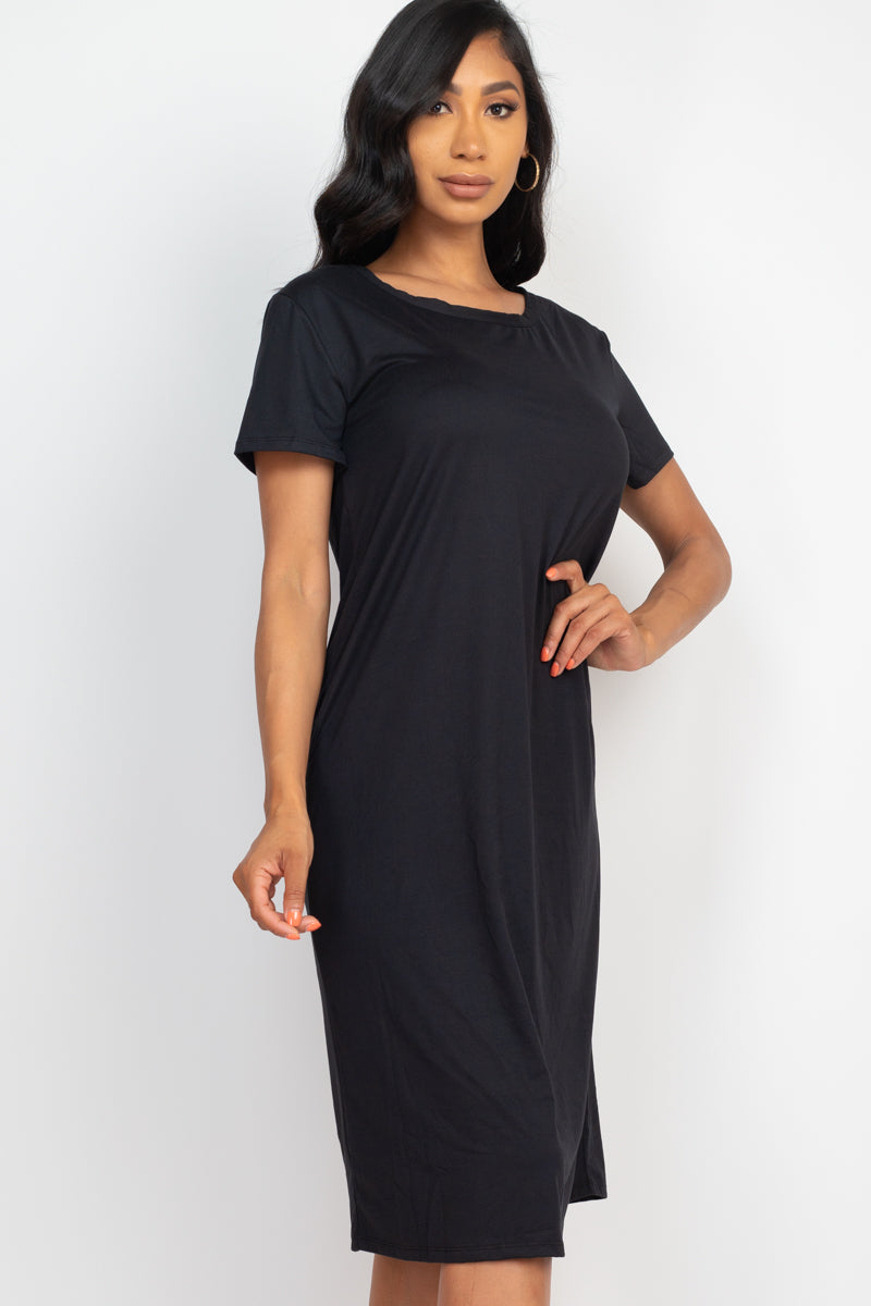 Loose Fit Short Sleeve Maxi Dress - Capella Apparel