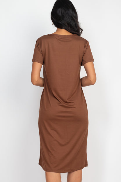 Loose Fit Short Sleeve Maxi Dress - Capella Apparel