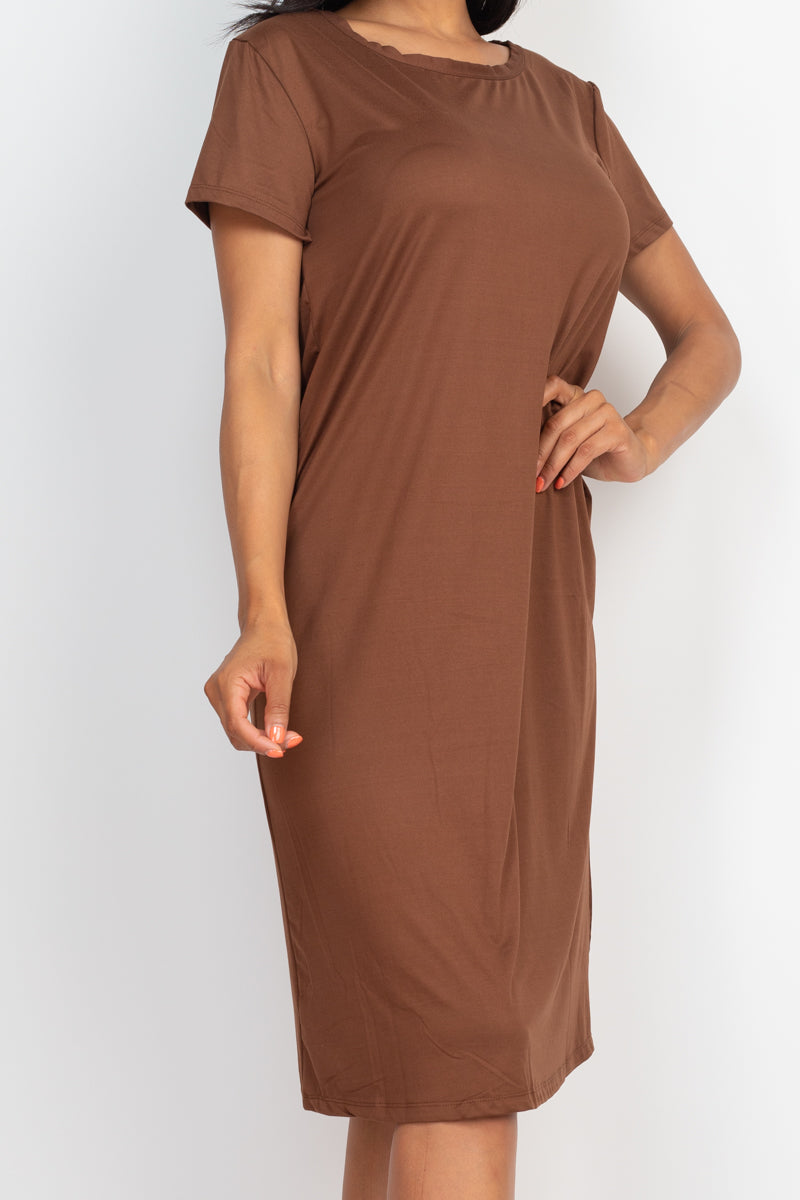 Loose Fit Short Sleeve Maxi Dress - Capella Apparel