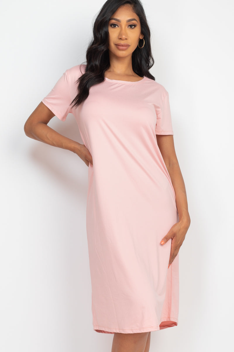 Loose Fit Short Sleeve Maxi Dress - Capella Apparel