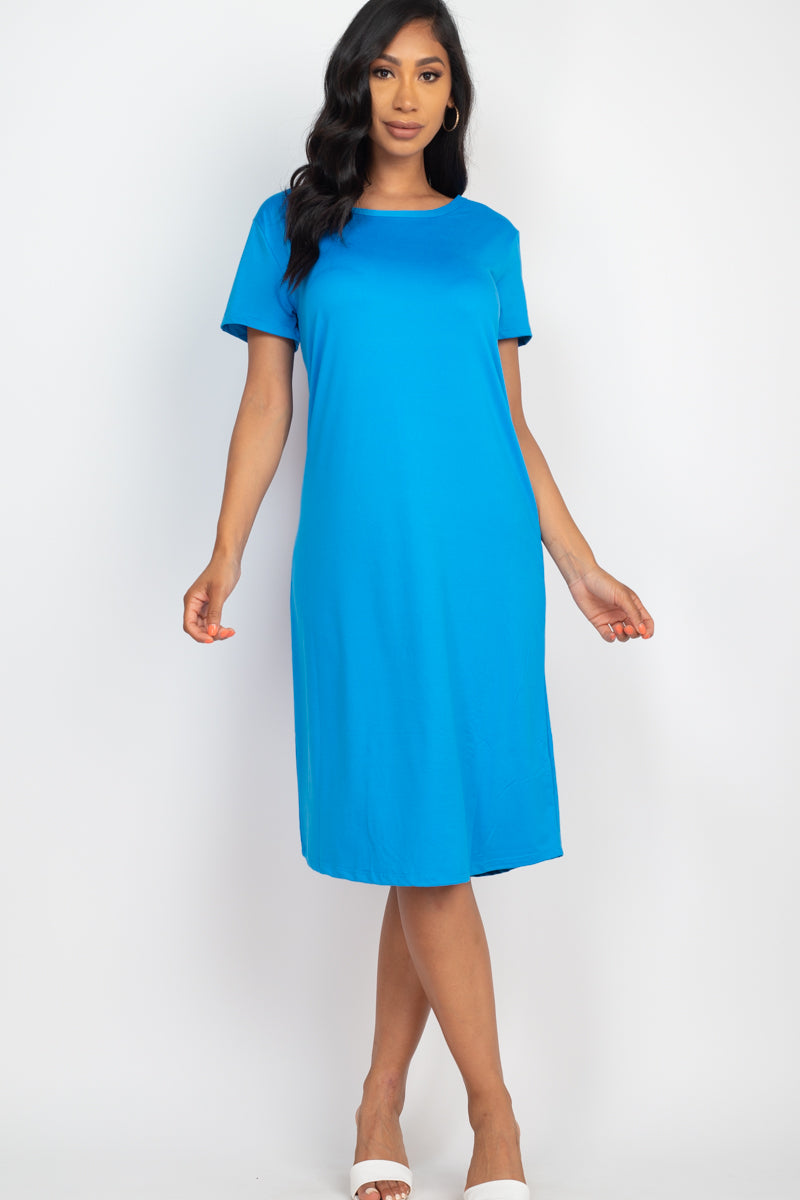 Loose Fit Short Sleeve Maxi Dress - Capella Apparel