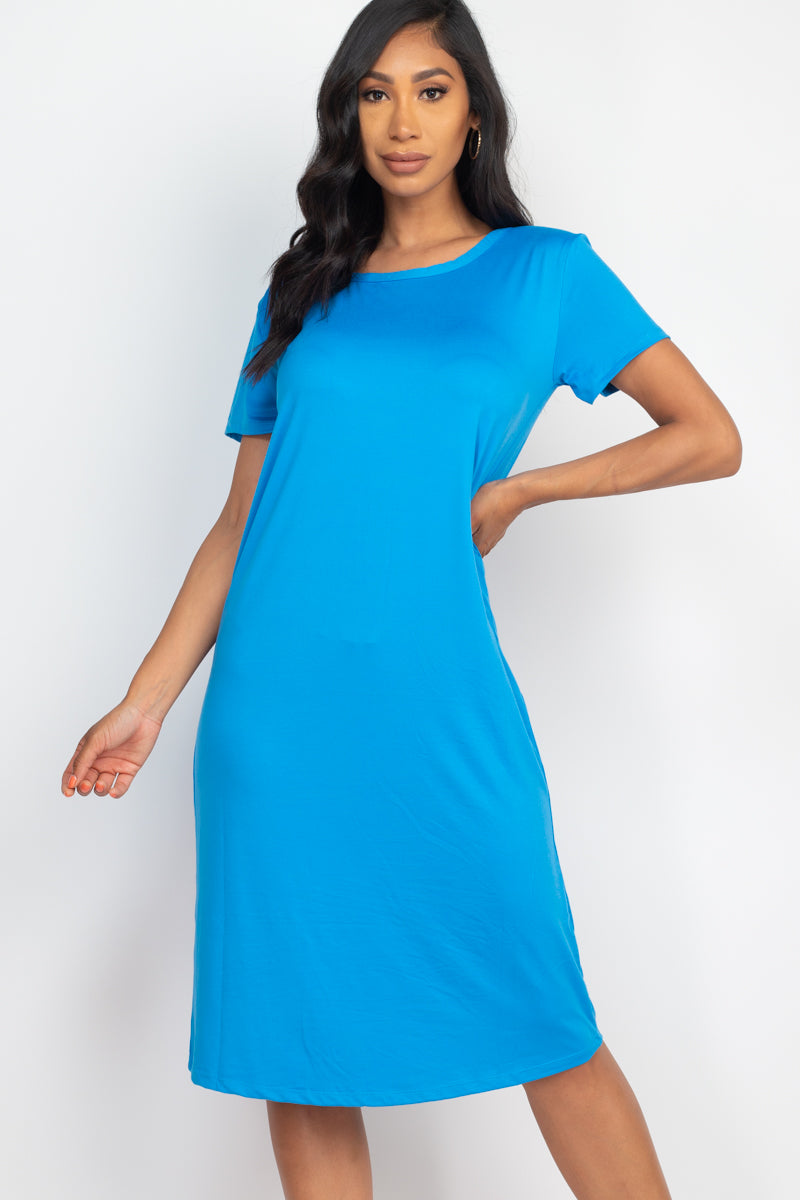 Loose Fit Short Sleeve Maxi Dress - Capella Apparel