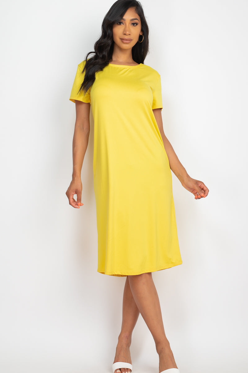 Loose Fit Short Sleeve Maxi Dress - Capella Apparel