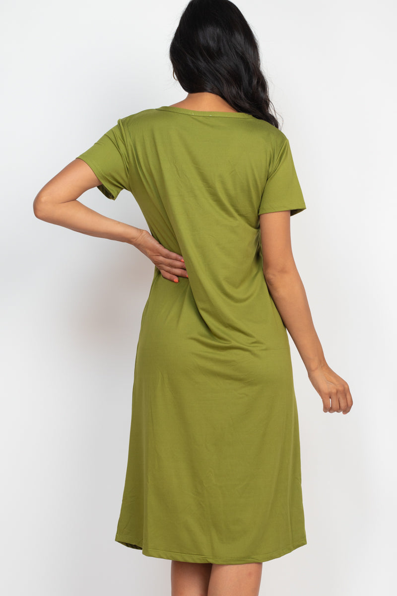 Loose Fit Short Sleeve Maxi Dress - Capella Apparel