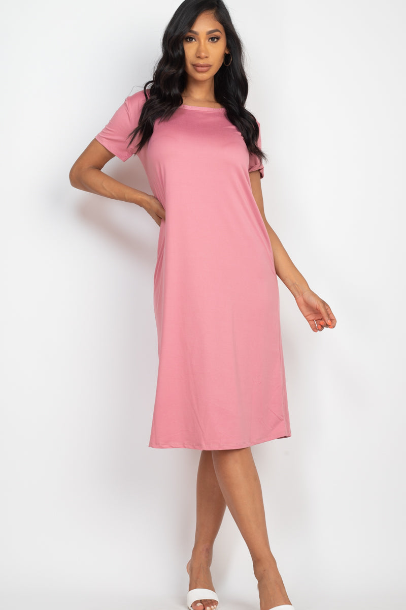 Loose Fit Short Sleeve Maxi Dress - Capella Apparel