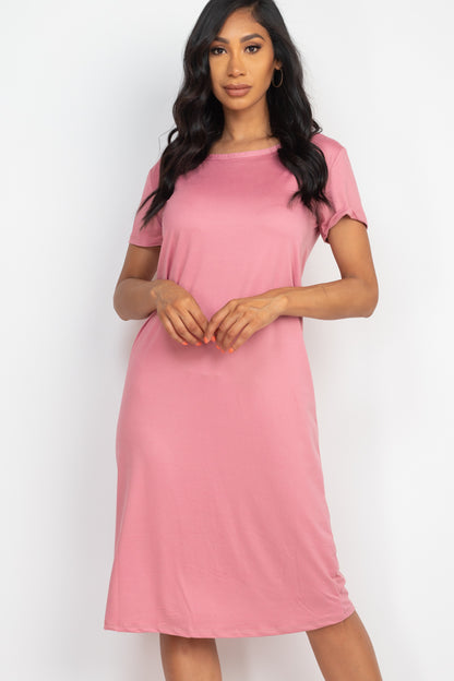 Loose Fit Short Sleeve Maxi Dress - Capella Apparel