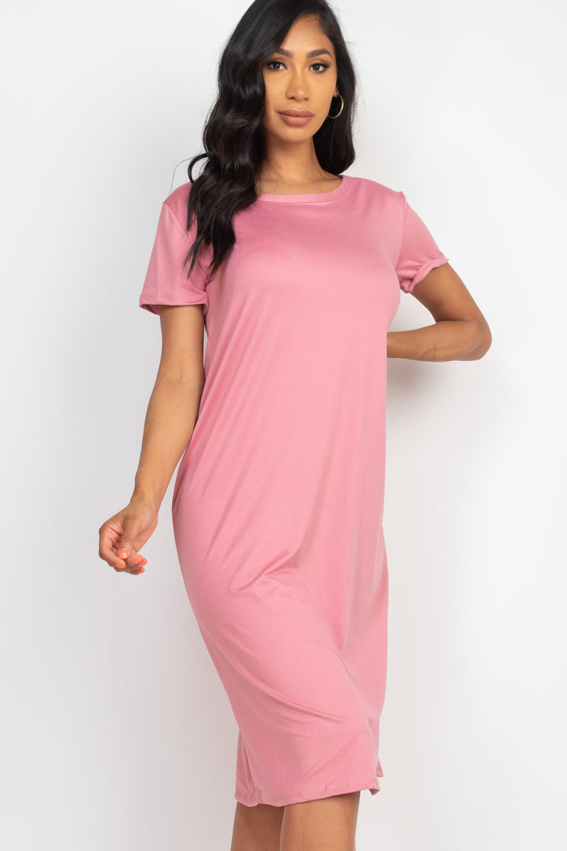 Loose Fit Short Sleeve Maxi Dress - Capella Apparel