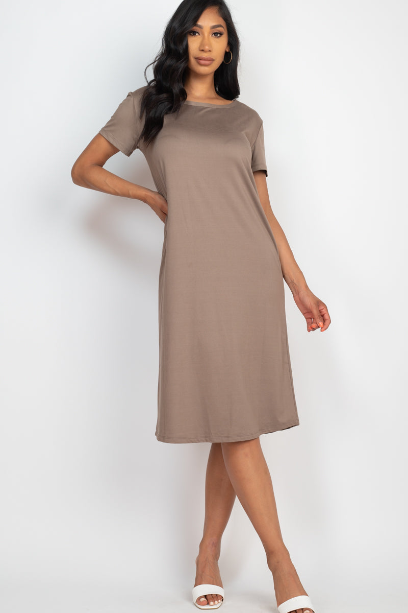 Loose Fit Short Sleeve Maxi Dress - Capella Apparel