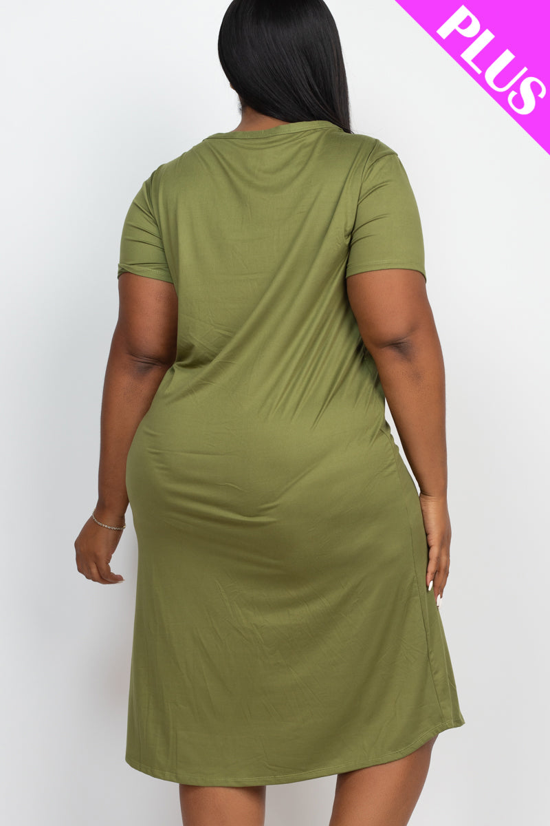 Plus Size Loose Fit Short Sleeve Maxi Dress - Capella Apparel