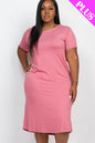 Plus Size Loose Fit Short Sleeve Maxi Dress - Capella Apparel