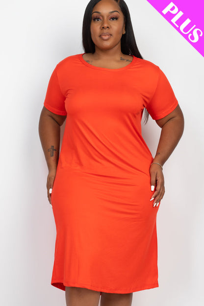 Plus Size Loose Fit Short Sleeve Dress (CAPELLA) - Capella Apparel