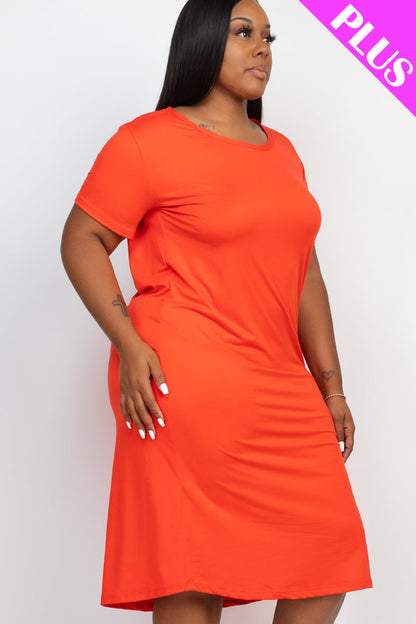 Plus Size Loose Fit Short Sleeve Dress (CAPELLA) - Capella Apparel