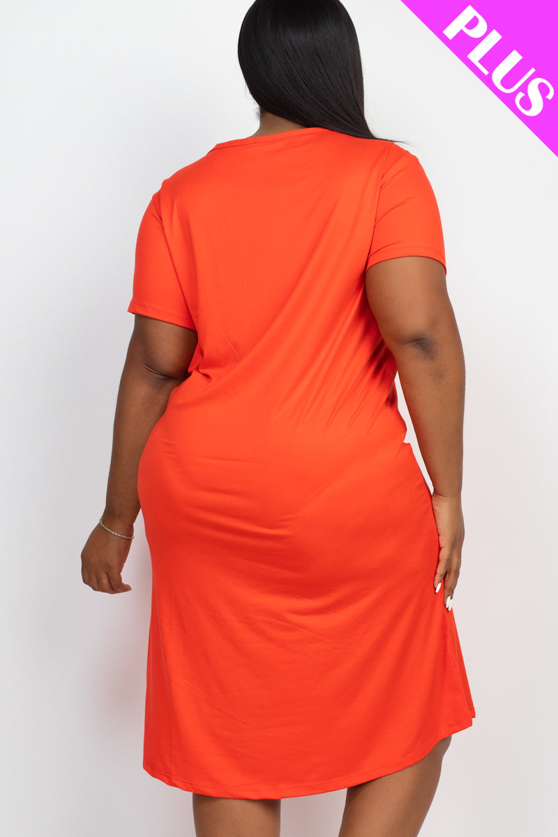 Plus Size Loose Fit Short Sleeve Maxi Dress - Capella Apparel