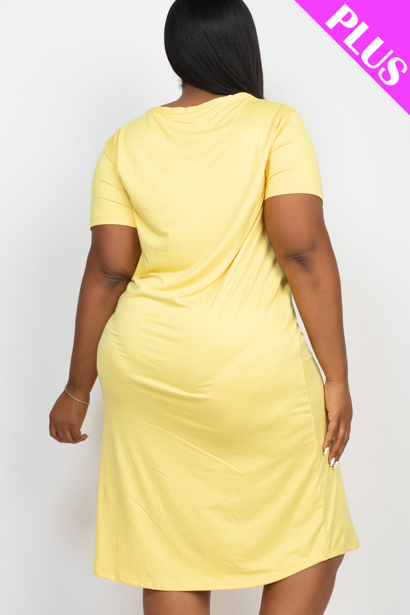 Plus Size Loose Fit Short Sleeve Maxi Dress - Capella Apparel