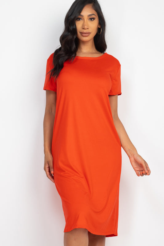 Loose Fit Short Sleeve Maxi Dress - Capella Apparel