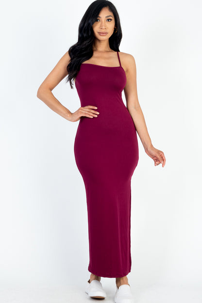 Crisscross Back Split Thigh Maxi Dress - Capella Apparel