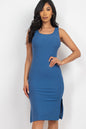 Ribbed Side Slit Tank Dress (CAPELLA) - Capella Apparel
