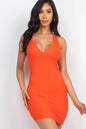 Ribbed Split Neck Tank Mini Dress - Capella Apparel