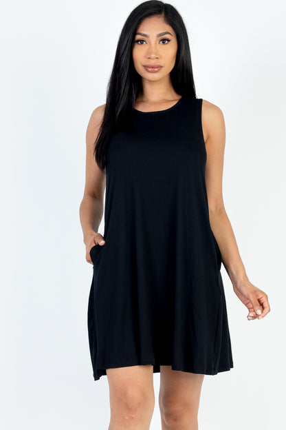 Comfy Sleeveless Flare Mini Dress - Capella Apparel