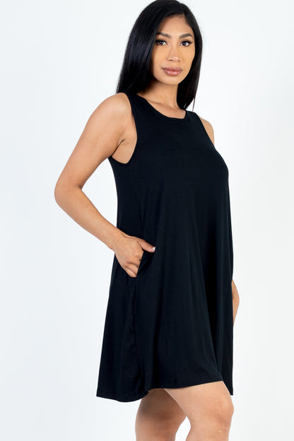 Comfy Sleeveless Flare Mini Dress - Capella Apparel