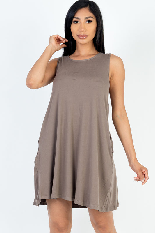 Comfy Sleeveless Flare Mini Dress - Capella Apparel