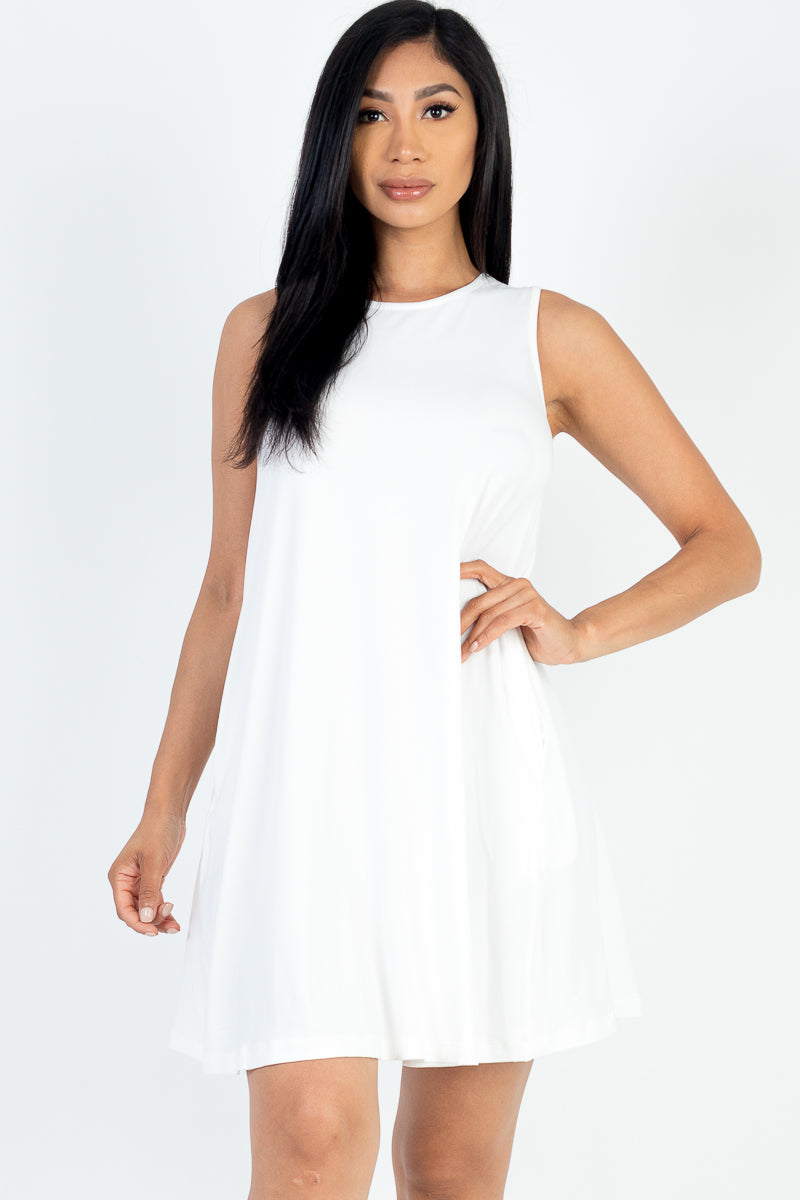 Comfy Sleeveless Flare Mini Dress - Capella Apparel