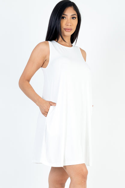 Comfy Sleeveless Flare Mini Dress - Capella Apparel