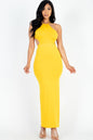 Tie Backless Split Thigh Maxi Dress - Capella Apparel