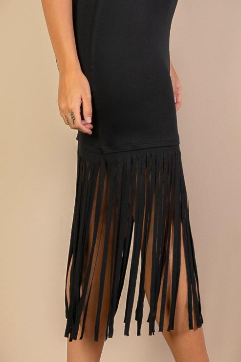 Sleeveless Fringe Midi Dress (CAPELLA) - Capella Apparel