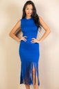 Sleeveless Fringe Midi Dress (CAPELLA) - Capella Apparel