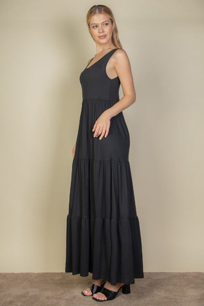 Solid Layered Hem Dress (CAPELLA) - Capella Apparel