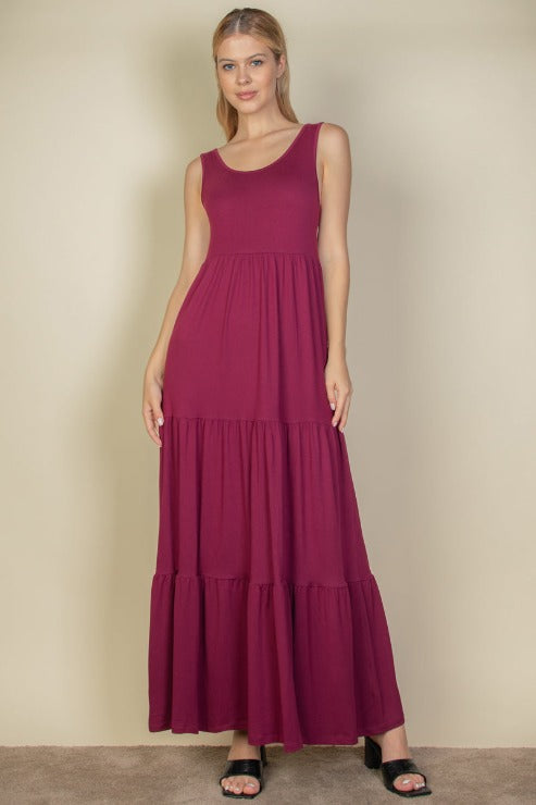 Solid Layered Hem Dress (CAPELLA) - Capella Apparel