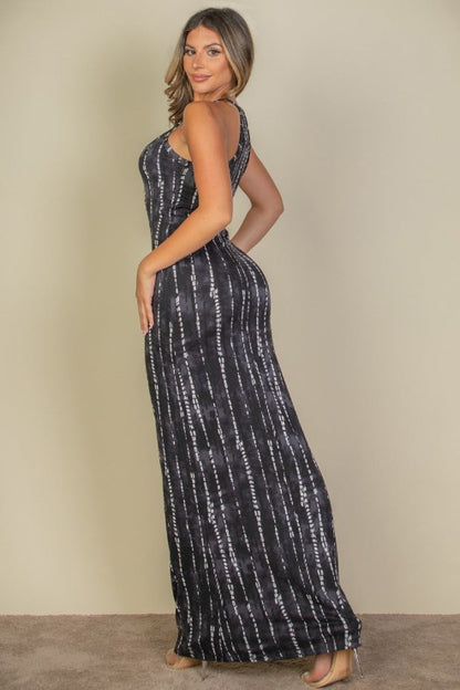 Tie Dye Printed Cami Bodycon Maxi Dress (CAPELLA) - Capella Apparel