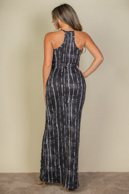 Tie Dye Printed Cami Bodycon Maxi Dress (CAPELLA) - Capella Apparel