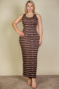 Plus Size Tie Dye Printed Tank Bodycon Maxi Dress (CAPELLA) - Capella Apparel