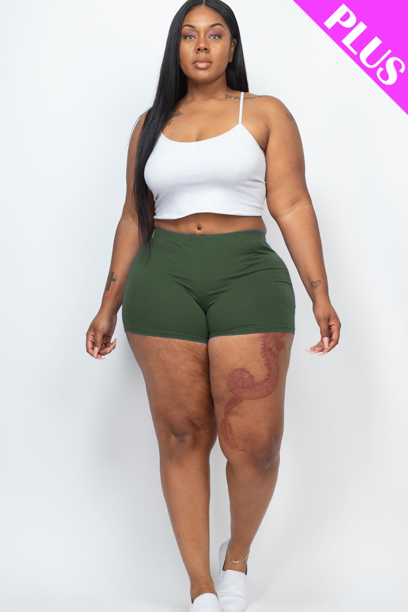 Plus Size Solid Shorts - Wholesale Capella Apparel